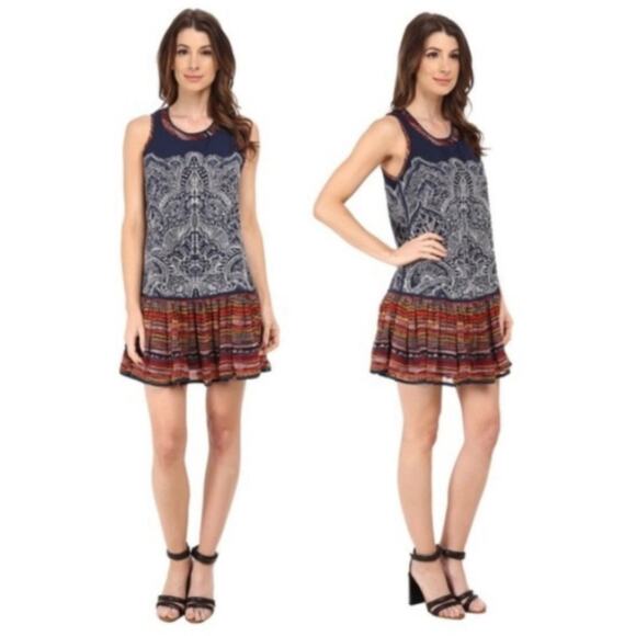 Sam Edelman Boho Flounce‎ Dress Sleeveless XS - Picture 1 of 7